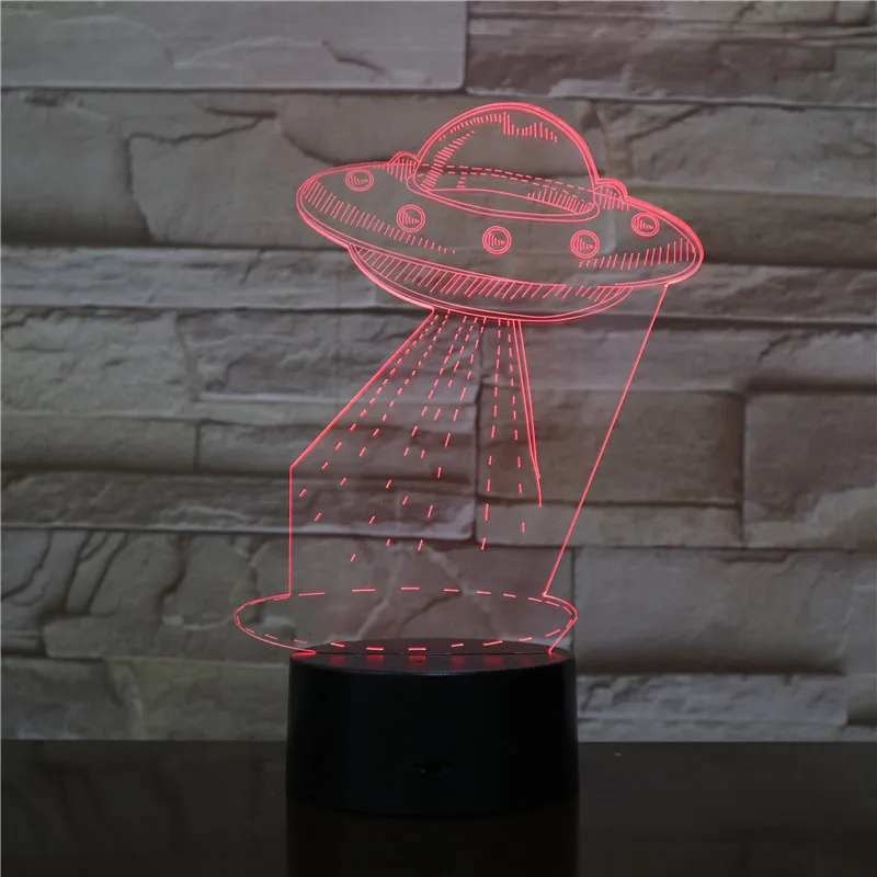 3D лампа UFO Alien Touch сенсор изменение цвета с дистанционным управлением Потрясающий подарок для ребенка визуальный светильник светодиодный ночной Светильник