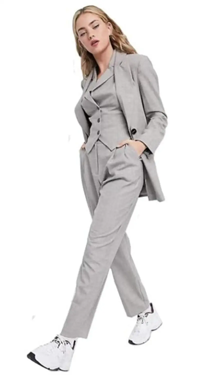 3 Pcs (Blazer+Pants+Vest) Office Lady Formal Suit Women Long Sleeve Trousers Ladies Business Casual Suit Outfits ropa de mujer
