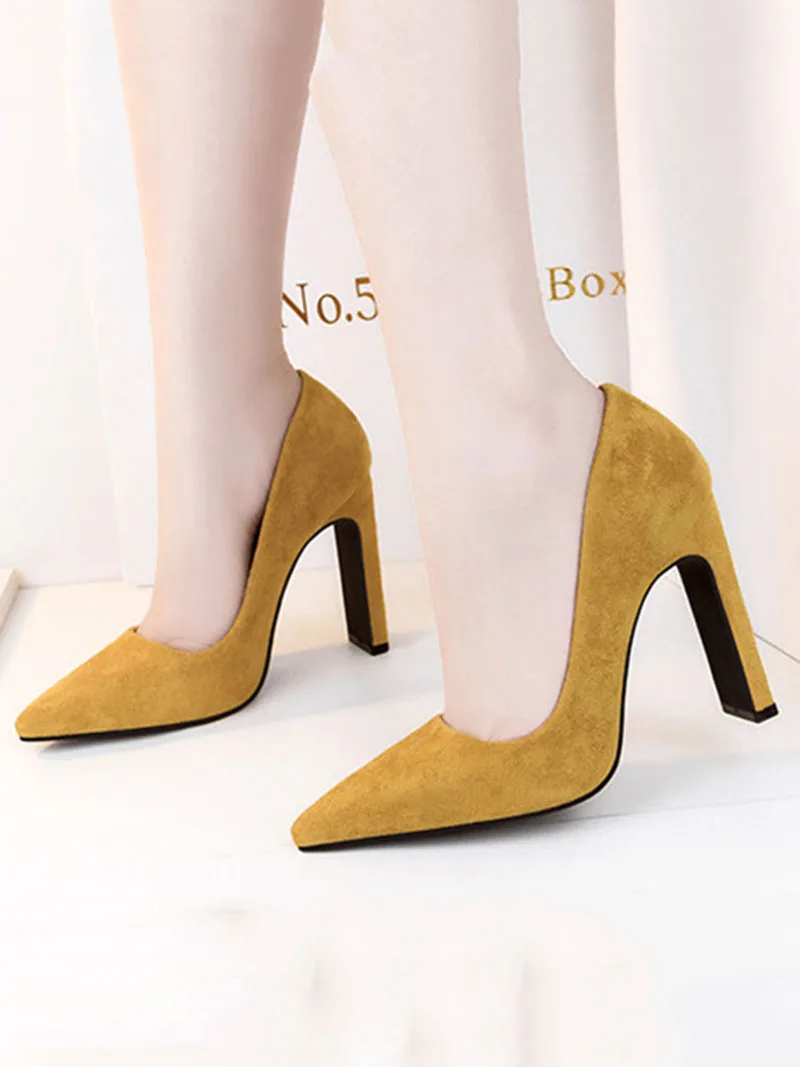 2020 Fahsion Thick Heel Pointed Toe Women Pumps High Heels Shoes Female Sexy Party Shoes Office Leisure Ladies Shoes VT707 (6)