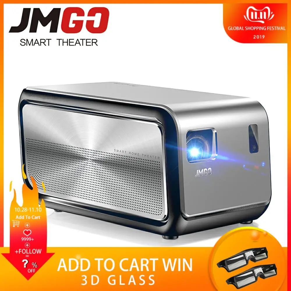 Jmgo J6S DLP проектор Full HD 1080 P мини Projetor 1920*1080 Android Wi-Fi led Proyector 3D Bluetooth для дома Театр проектор