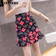 Сексуальная короткая юбка с высокой талией и оборками, Женская Весенняя новинка, мини-юбка русалки в Корейском стиле, облегающая юбка размера плюс, вечерние юбки для женщин