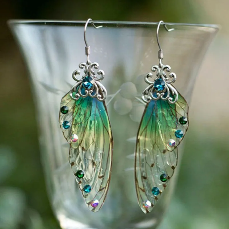Cicada Fairy Tale Wings Earring For Women Handmade Drop Dangle Earring