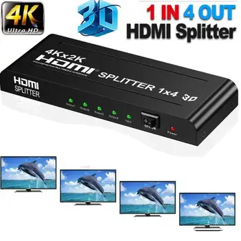 

4K HDMI Splitter 1 in 4 out 1.4 HDMI Switch Splitter 1x4 AWG26 HDMI Converter Adapter 3D DTS DSD AC3 LPCM7.1 for HDTV PS4 DVD