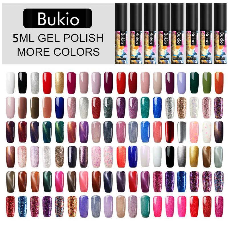 Bukio 52 чистый УФ гель для ногтей цветной эмалированный Гель лак впитывающий модный