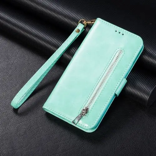 Для Xiaomi MI 9 Lite A3 SE Redmi K30 9C 9A 8 8A 7 7A Note 10 Pro Max s 8T кожаный флип-чехол на молнии с ремешком