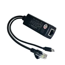 2.5KV Anti-interference Power Over Ethernet 48V To 5V 2.4A 12W Active POE Splitter Micro USB Plug for Raspberry Pi CCTV