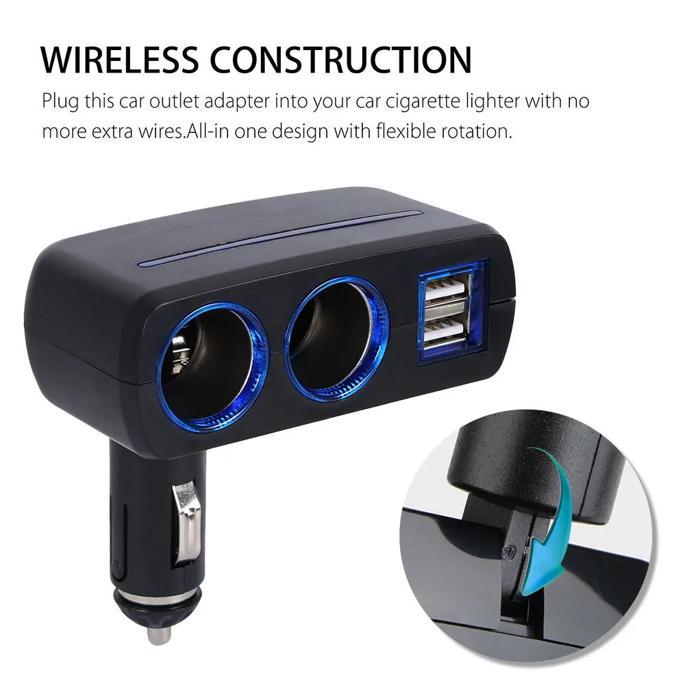 2 способа Mult розетки автомобильного прикуривателя двойной USB зарядное устройство разветвитель питания зарядное устройство для телефона MP3 DVR адаптер батареи