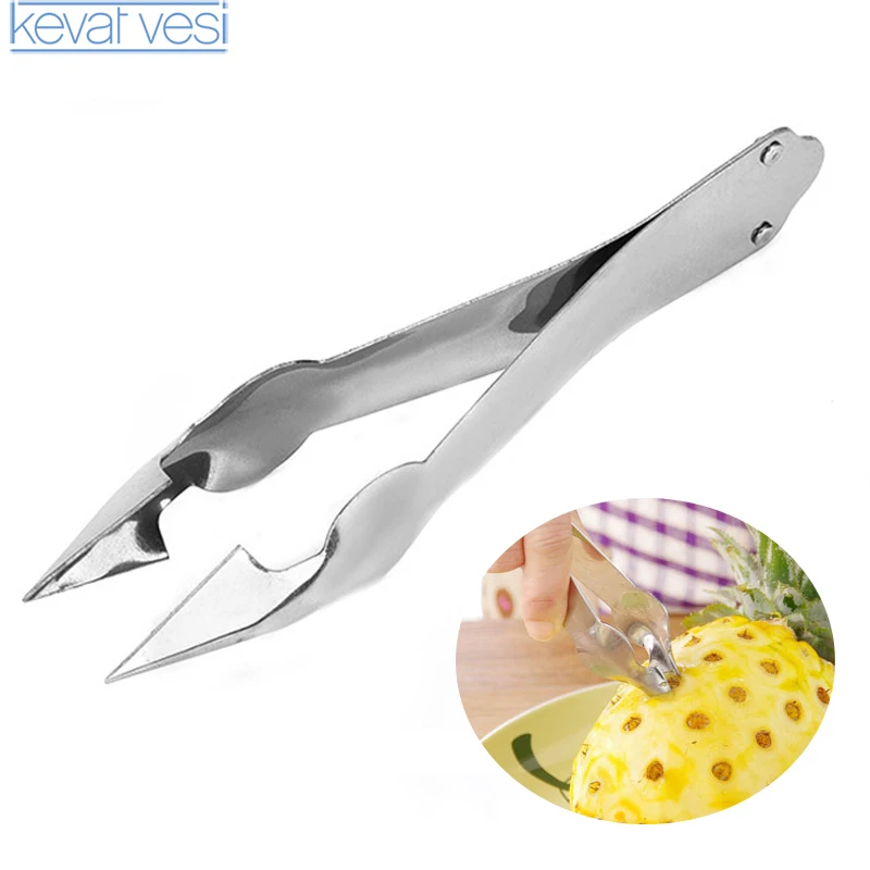 

Creative Pineapple Eye Peeler Stainless Steel Cutter Pineapple Knife Cutter Corer Slicer Clip Fruit Salad Tools Kitchen Gadgets