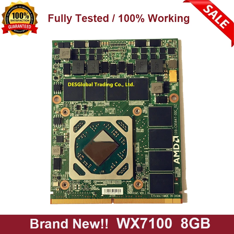 Оригинальная видеокарта WX7100 8GB MXM 3.0B 109-C769A1-00B для ноутбука Dell M7710 M7720, отлично работает, быстрая