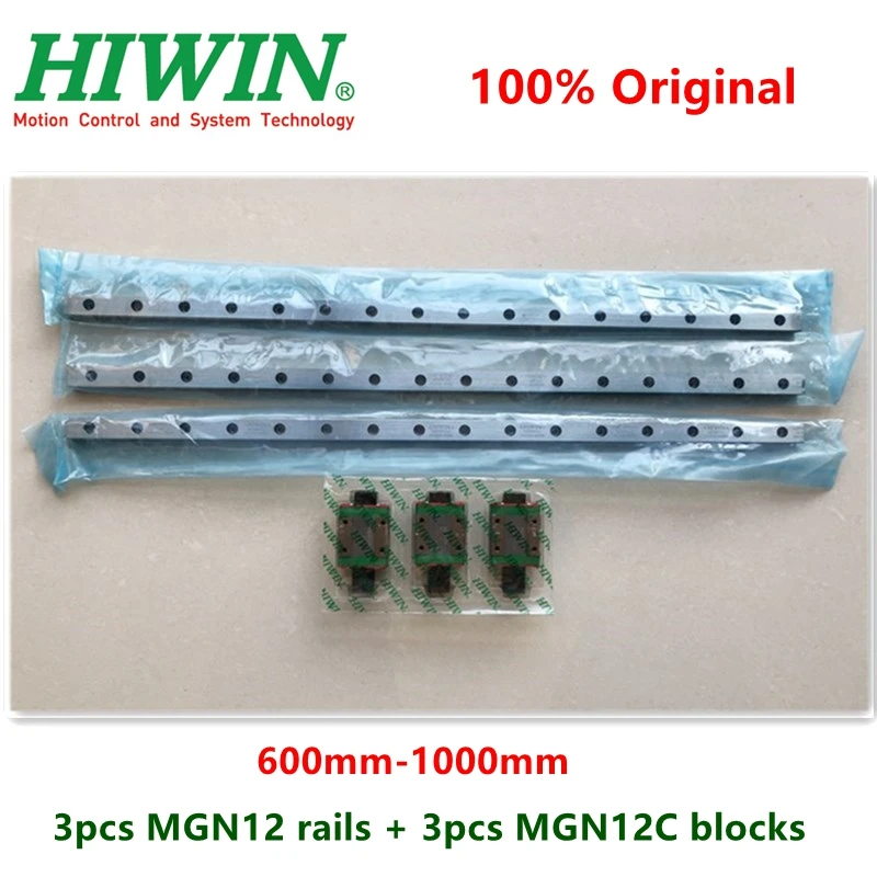 MGN12C Rail Block Carriage 3D Printer MGN12 Miniature Linear Rail Guide L600mm 