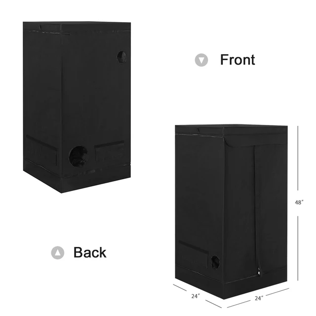 Beltéri Grow Sátor Szoba Fényvisszaverő Hidroponikus Nem Mérgező Klón Kunyhó 6 Méret (24''X24''X48 ')