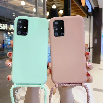 Custodia a tracolla con catena a tracolla per Huawei P40 Lite Mate 30 40 Pro Plus, con cordino protettivo in silicone_voghion.com