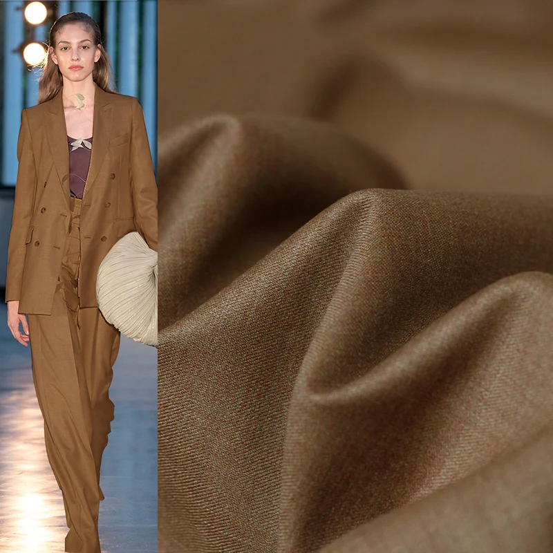

Pearlsilk Golden Australian Wool Worsted Wool Fabrics Garment Material Autumn Women Pants Suits Sewing Cloth Tailor Freeshipping