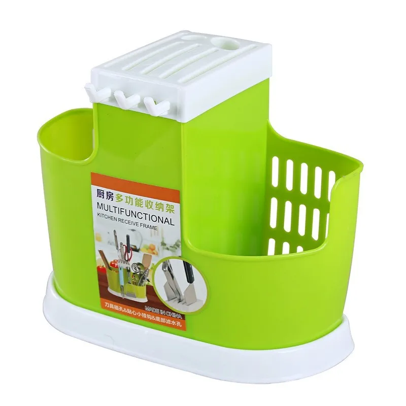 Кухонный блок для хранения ножей, многоцелевой стеллаж для хранения, инструмент для хранения, посуда, органайзер, кухонный гаджет - Цвет: green
