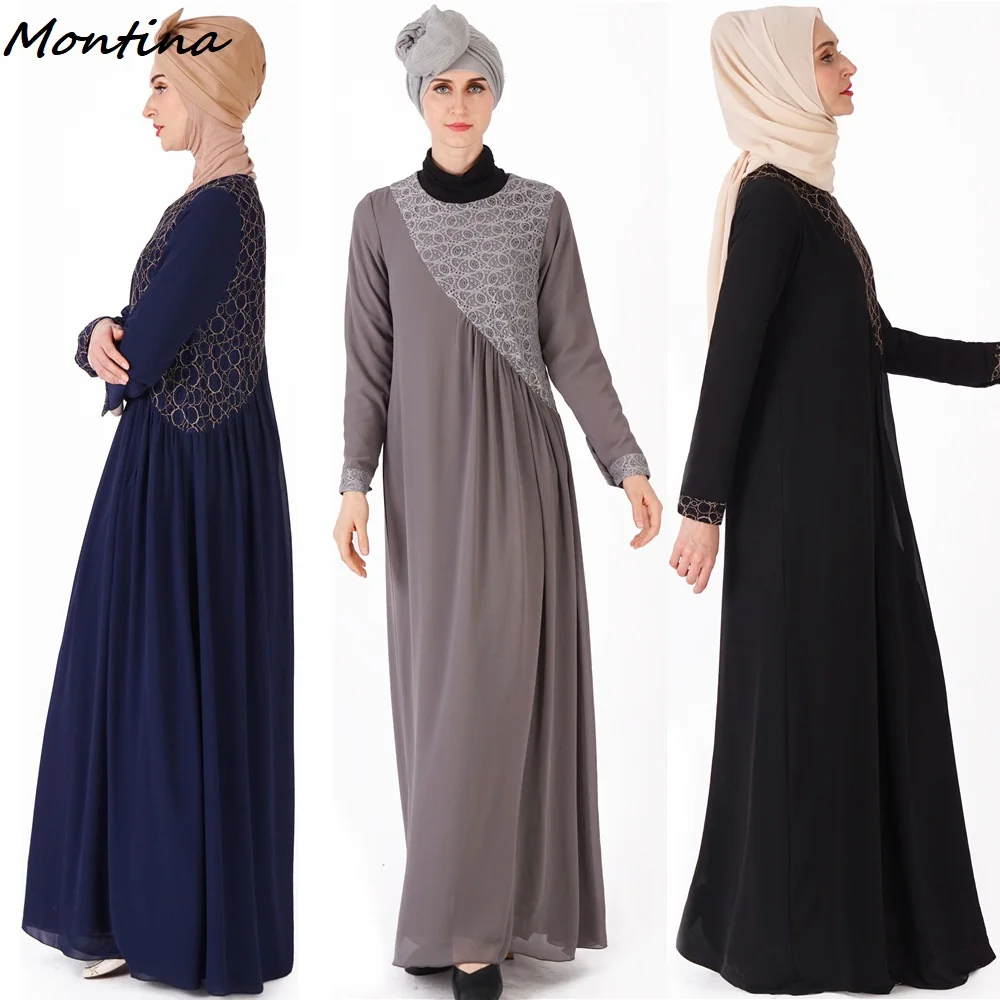 Muslim Abaya Dress Abayas Elbise Dubai Turkish Kaftan Robe Islamic Arabic Clothing Long Chiffon | Тематическая одежда и
