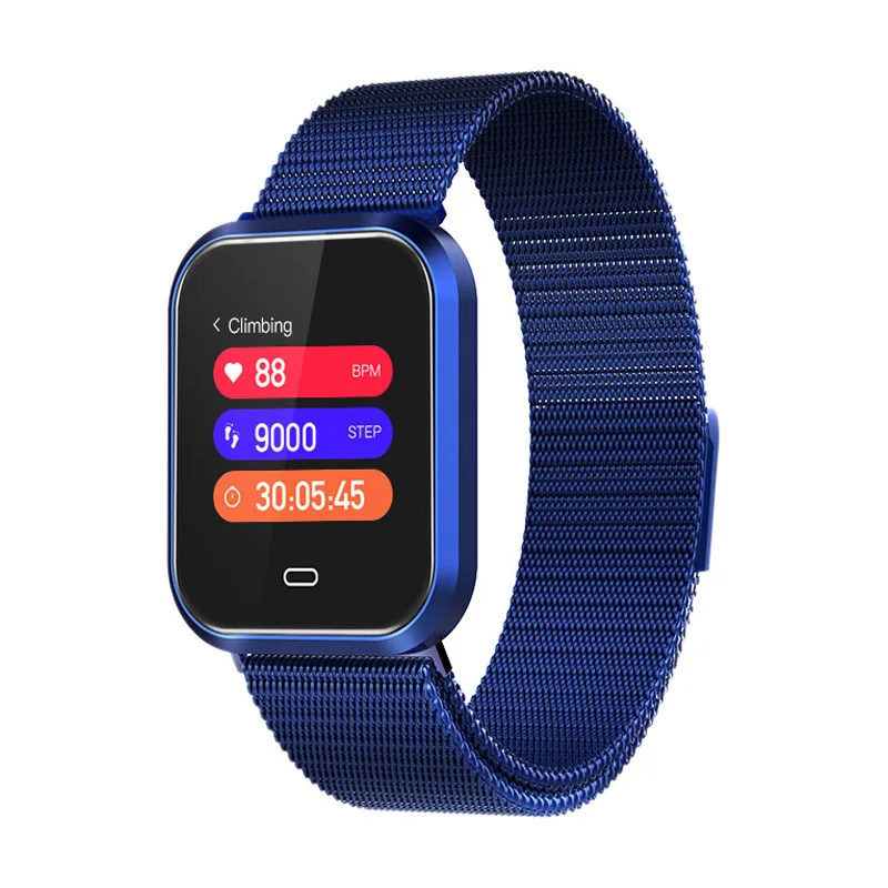 Blue Q7S Водонепроницаемый Bluetooth Смарт часы монитор сердечного ритма тонкий браслет модные спортивные браслеты для iOS Android - Цвет: Blue