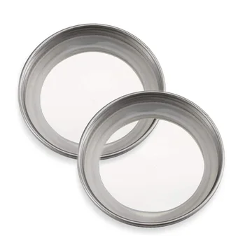 

10Pcs Canning Lids Mason Jar Lids/Bands Regular Mouth Stainless Steel Lids for Mason Jar Splits-type Lids Leakproof TB S