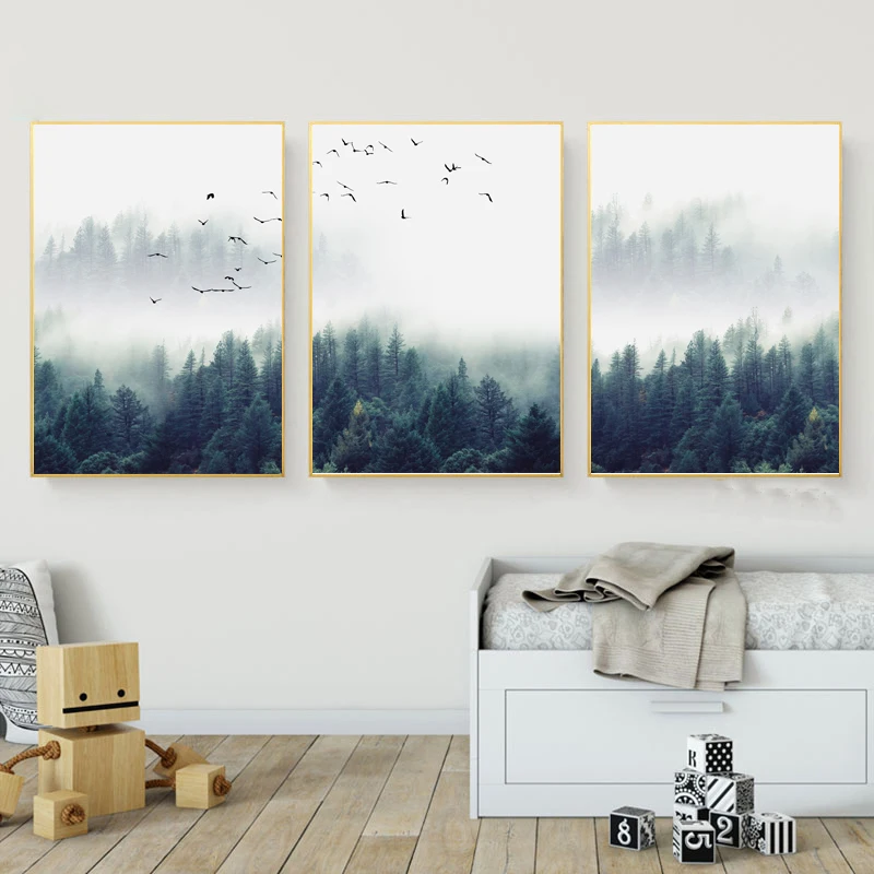 

Black And White Landscape Nordic Canvas Painting Set Art Yellow Scenery Wall Picture For Living Room Decoration Poster And Print