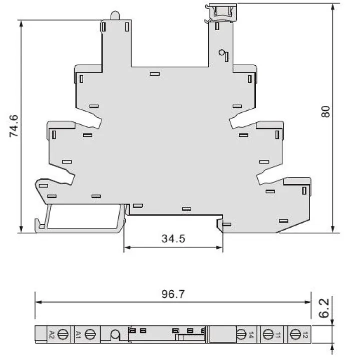 GEYA FY-41F-1 din-рейку тонкий релейный модуль цепи защиты 6A реле 12VDC/AC или 24VDC/AC реле разъем 6,2 мм толщина