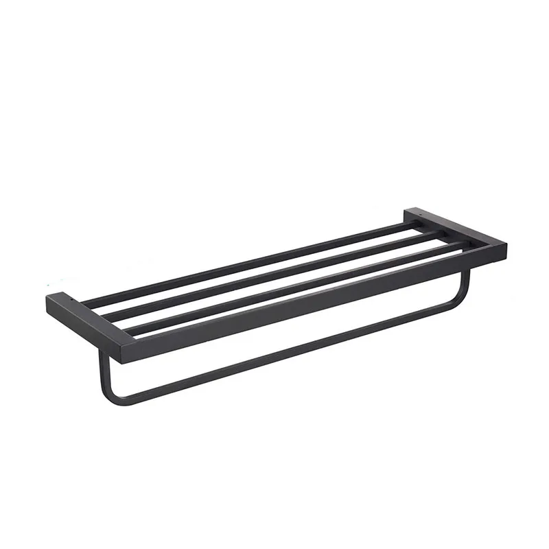 Towel rack Hongdec настенное крепление матовый черный набор аксессуаров для ванной из нержавеющей стали - Цвет: Towel rack