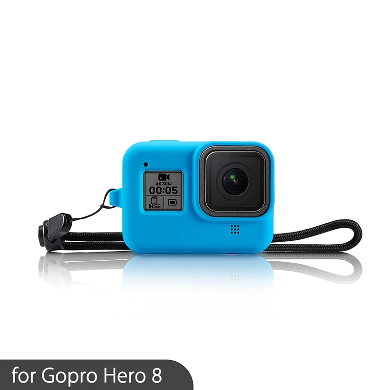Мягкий силиконовый чехол для Gopro Hero 8 черный синий защитный крышка объектива