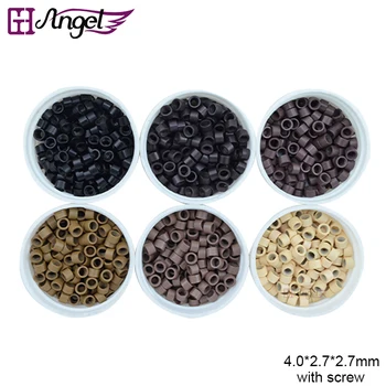 

Wholesale 20000pcs 4*2.7*2.7mm Hair Braid Beads Aluminium Micro Rings/Links with Screw Inside for Human Hair Extension Attaching