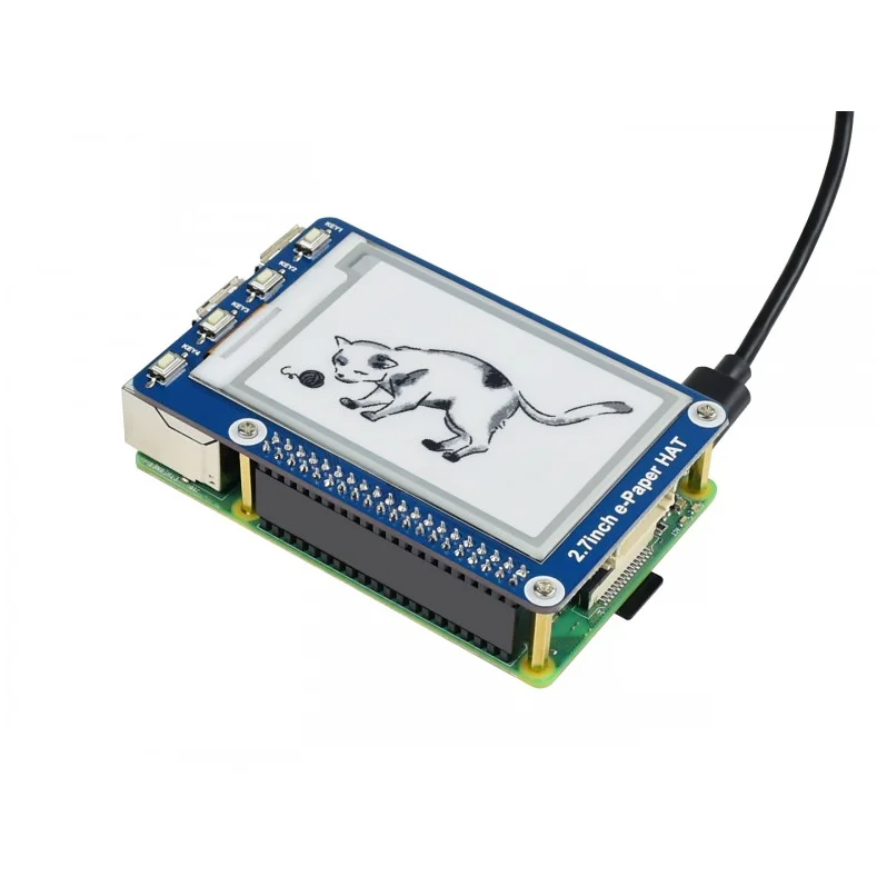 Дисплей E Ink Waveshare 2 7 дюйма для Raspberry Pi 2B/3B/3B +/Zero черная/белая электронная бумага