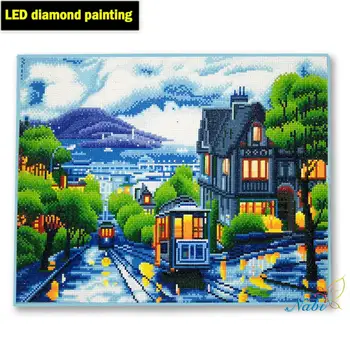 

LED Light Full Round Drill 5D DIY Diamond Painting 40x50cm 5D Diamond Mosaic,Cross Stitch,Holiday,Gift,Wall Decor