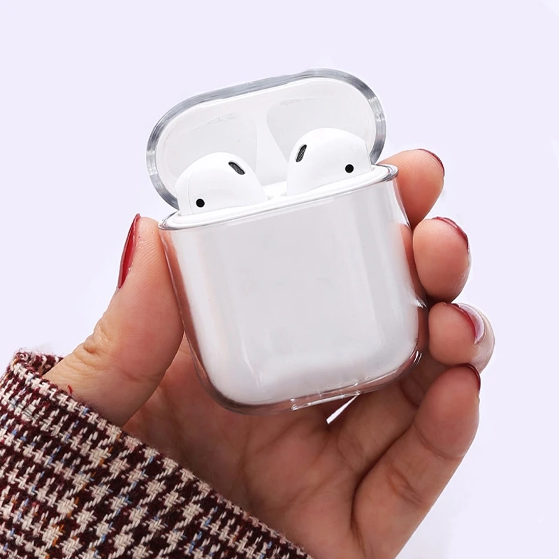 Новый прозрачный беспроводной чехол для зарядки наушников Apple AirPods 1 2 Жесткий ПК