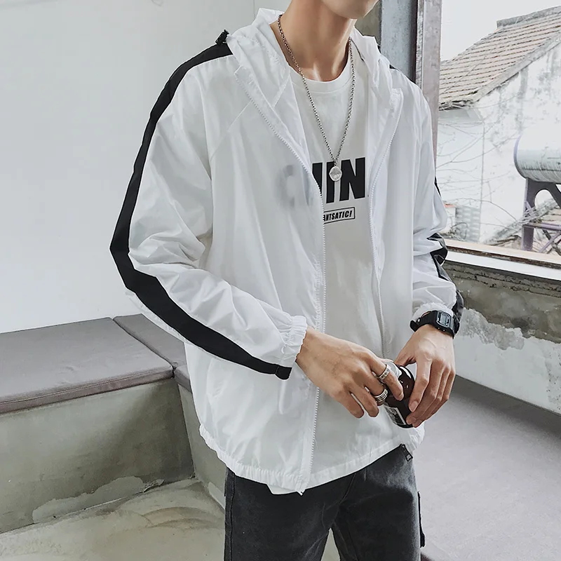 

Summer jacket for men Thin coat Plus 8XL 7XL 6XL Mens Hooded Casual college Jacket Male Sun Protection men's jacker Streetwear