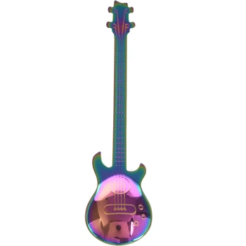 

Set of 4 Guitar Shaped Stainless Steel Coffee Spoon Demitasse Spoons Dessert Spoons Sugar Spoon Kitchen Cute Utensil