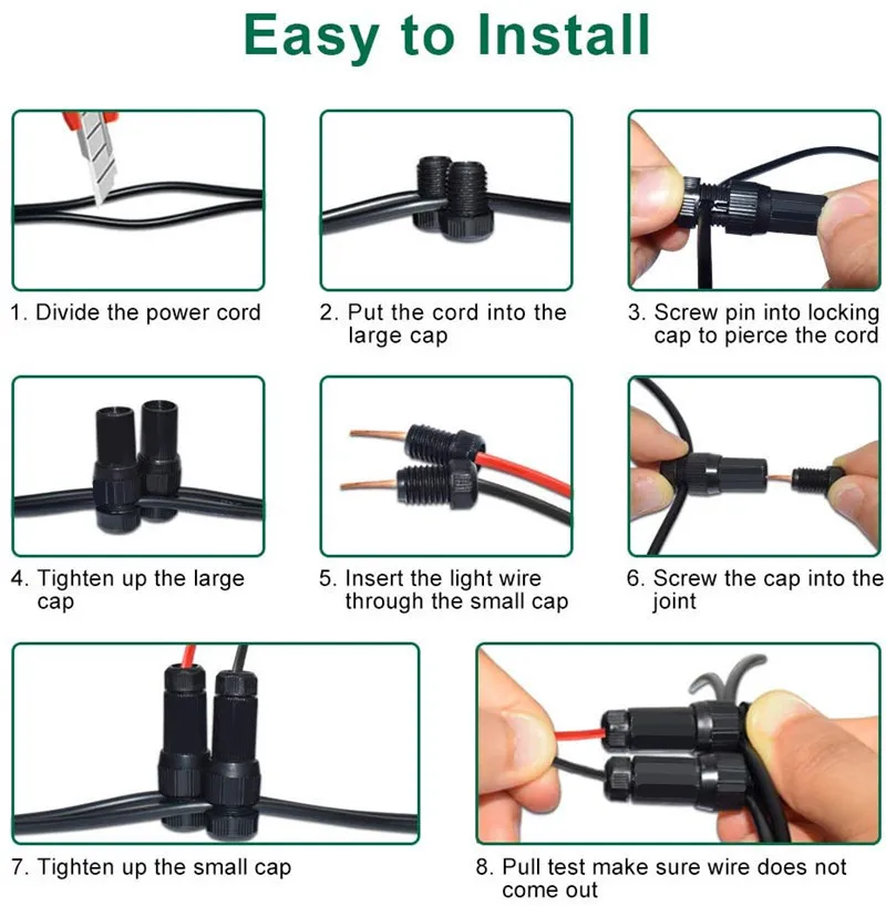 Conector de de luces de paisaje de bajo voltaje, Cable de calibre 12 14 para luz de paisaje al aire libre, conectores de perforación de bloqueo rápido|Conectores| - AliExpress