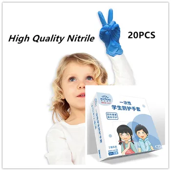 

20PCS Children Disposable Nitrile Gloves Protective Hand Gloves Kids Waterproof Anti Droplets Mitten Safety Food Glove