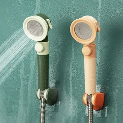 Pressurized Shower Head High Pressure Water Saving Perforated Free Bracket Hose Adjustable Bathroom Accessories Shower Set