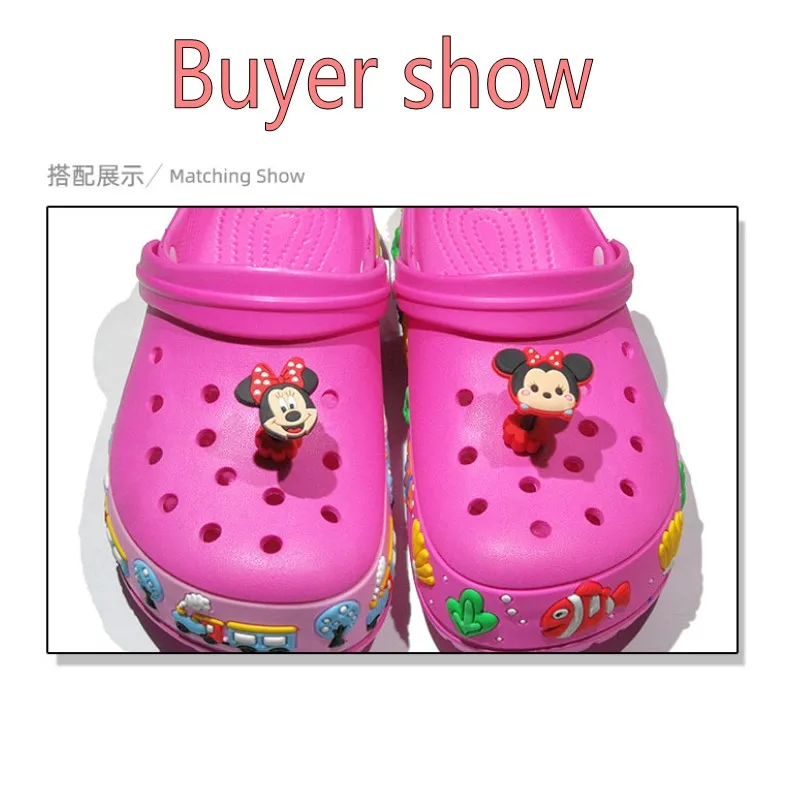 100pcs Hot Cartoon Figures Standing Flat Spring shoe charms PVC shoe accessories shoe decoration Safety for croc jibz Woman Kids