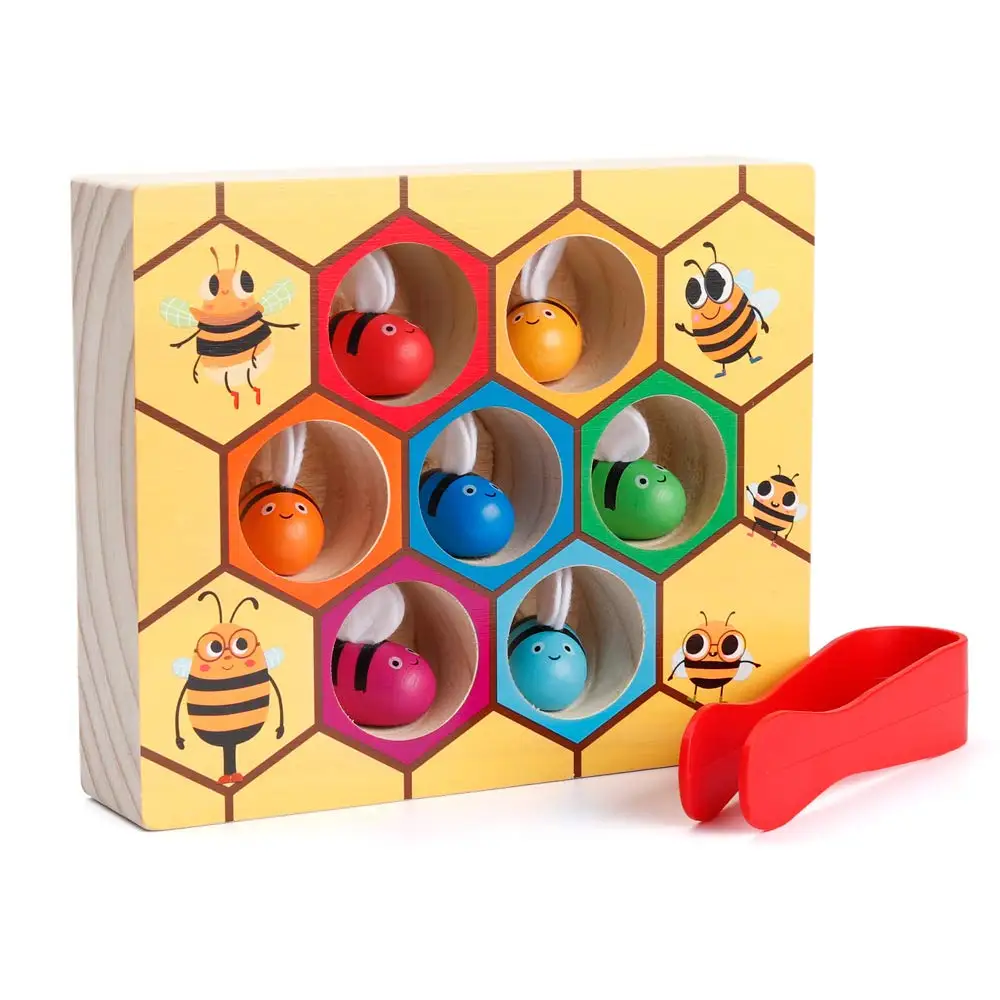 2109 игрушки для детского сада, соты, подходящая игра с зажимами, Монтессори дерево, Классификация цветов мозаика, 2-3