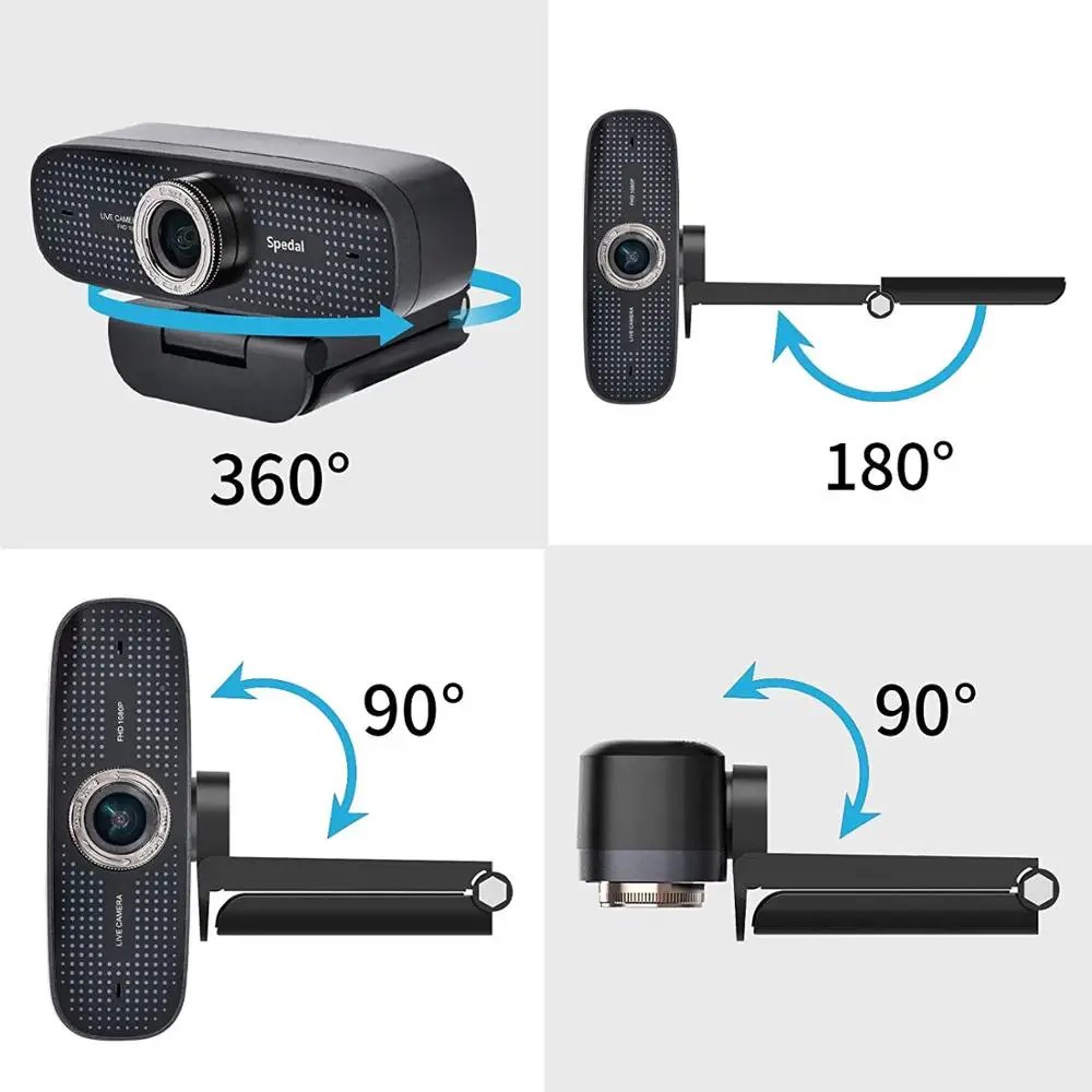 Webcam Spedal C922 1080p Full hd com Microfone Redutor de Ruído Câmera com Microfone Embutido para Transmissão ao Vivo em Computador e Laptop - Imagem 3
