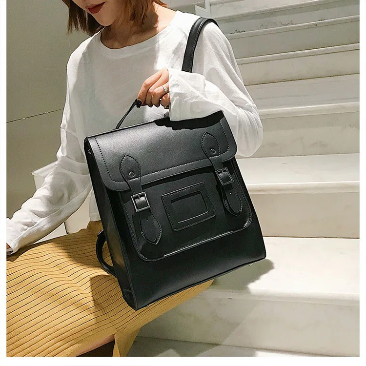 Black White Girls School College Backpacks Vintage Leather Luxury Brand Womens Backpack Preppy Style Back Bags Shoulder Satchels (17)