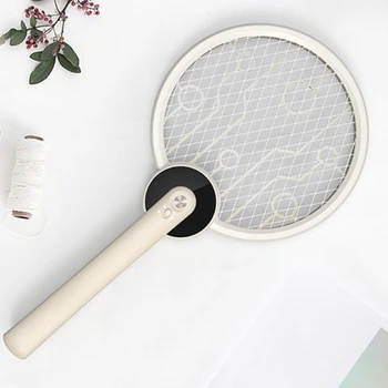 

White Foldable Electric Mosquito Swatter, Household Handheld Mosquito Swatter, Storage Mosquito Repellent