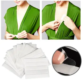 

60pcs/bag Double Sided Adhesive Safety Lingerie Bra Strip Waterproof Body Clothing Clear Bra Strip Tape For V-neck