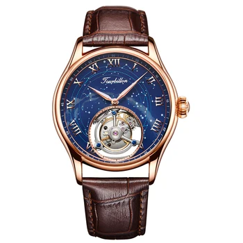 

100% Real Tourbillon Men Mechanical Watches GUANQIN Brand Luxury Men Leather Clock Waterproof Sapphire Watch Relogio Masculino