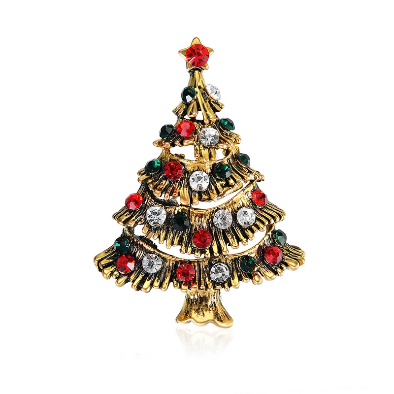 

3pcs Christmas Trees Boot Brooch Pins for Women Fashion Crafts Dress Xmas gift Alloy Diamond