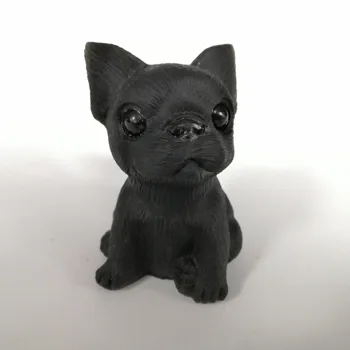 

High Quality Natural Black Obsidian Dog Shape Stone Hand Crafted For Gift &Home Decor ZT