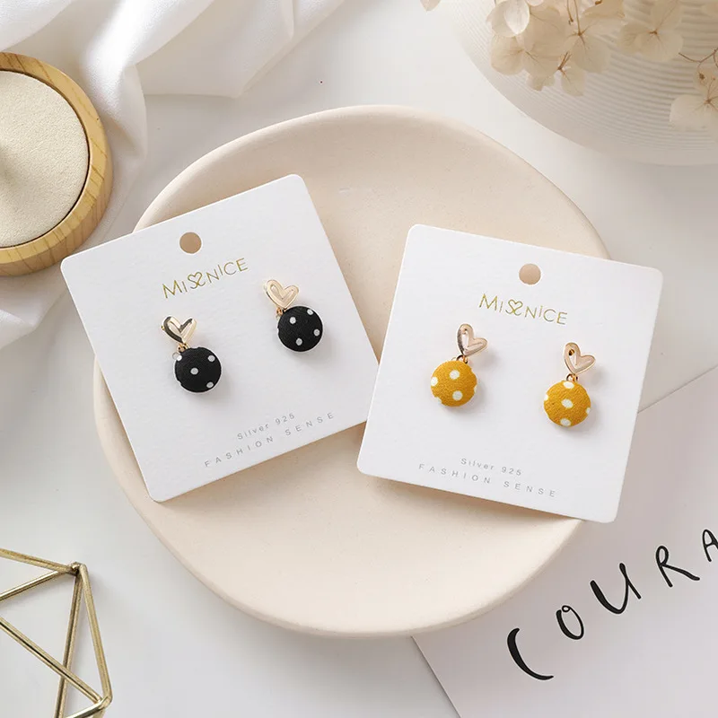 Новинка 2019 корейский стиль простые серебряные серьги в горошек милые маленькие