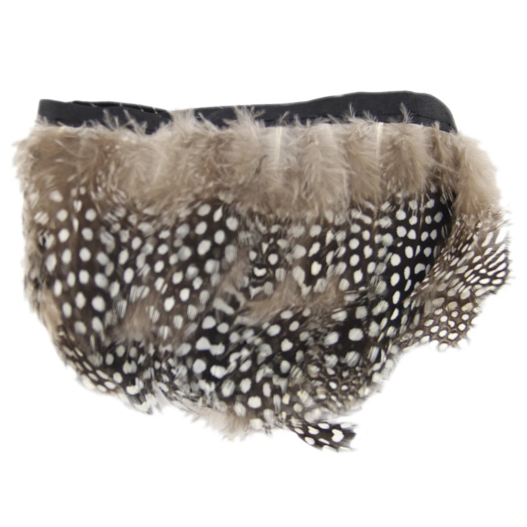 2 1/4 inch Width Feathers Trims Fringe with Satin Ribbon Tape Dress Sewing Crafts Costumes Decoration 2 Yards