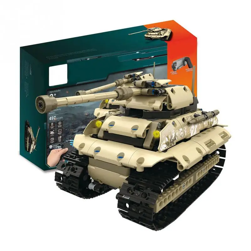 

Hot Building Blocks DIY Car Assemble Toy RC Military Car Truck Tank RC Model 2.4GHz 4 Channels Remote Control 40min Playing Time