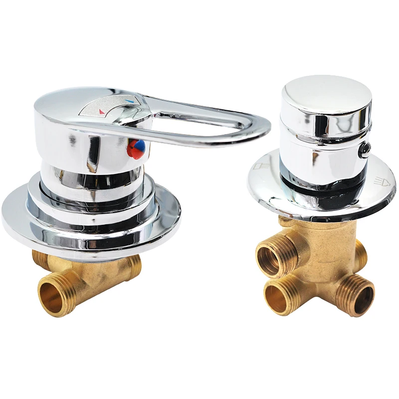 2/3/4/5 Output Diverter Two Piece Shower Room Mixer Faucet Ceramic Valve Cartridge Cold & Hot Water Mixer Tap Brass Chromed