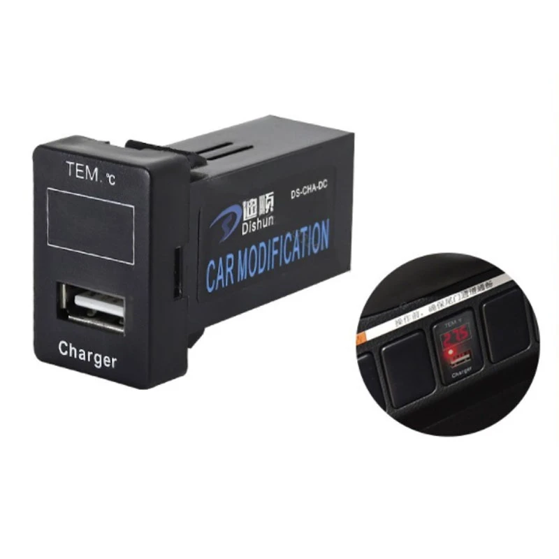 Cargador USB coche Mitsubishi Outlander 13 20, 1 unidad, conector USB, pantalla voltaje, cargador y Audio VO L.V|Relés e interruptores de coche| - AliExpress
