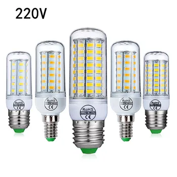 

E14 LED Lamp E27 LED Bulb SMD5730 220V Corn Bulb 24 36 48 56 69 72 LEDs Chandelier Candle LED Light For Home Decoration