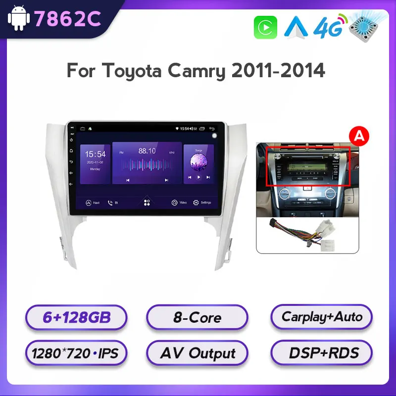 DSP RDS IPS экран Android 11 для Toyota Camry 2011 2012 2013 2014 авто радио Мультимедиа Видео плеер